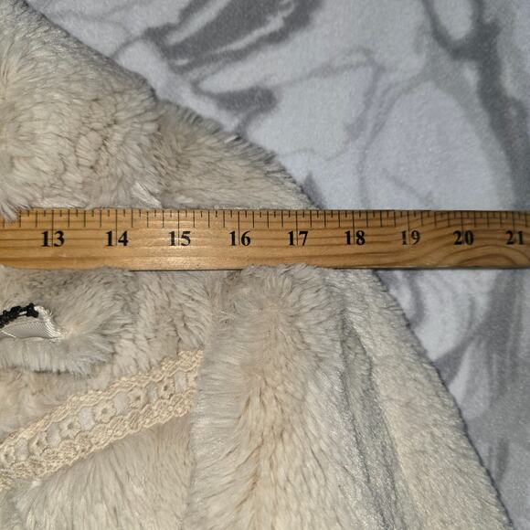 Green Tea Women's Fur Zip Up Jacket Tan Size L - Picture 7 of 10